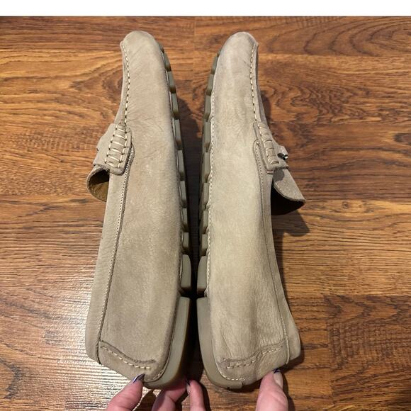 Donald Pliner Bohdi Leather Driving Moccasin Loafers Beige Men’s Size 11